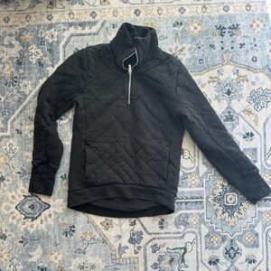 Lululemon Black Quilted Collared Quarter Zip Double Layered Sweatshirt Size 2